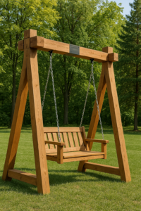 Качели садовые деревянные
