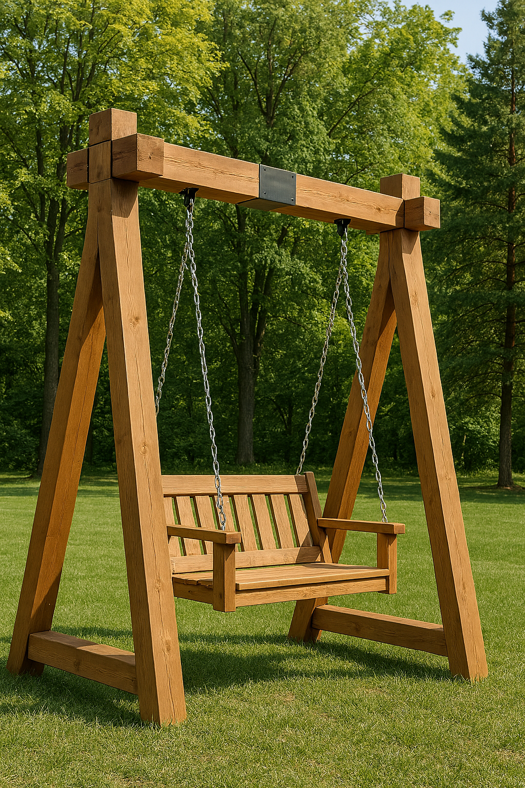 Качели садовые деревянные